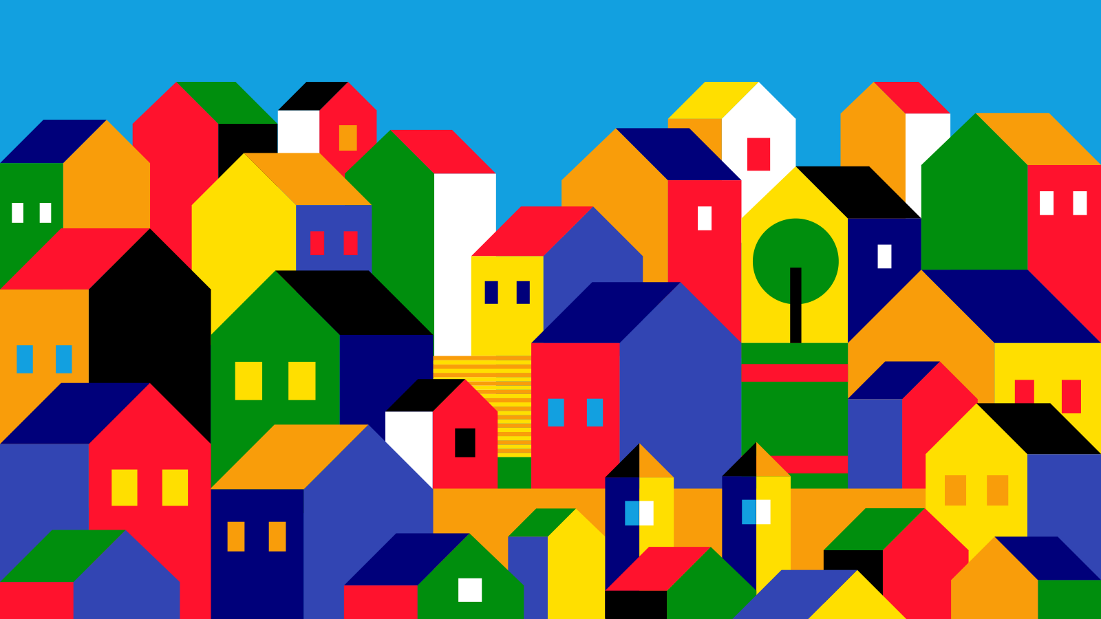 Colorful houses on a hillside Colorful houses on a hillside